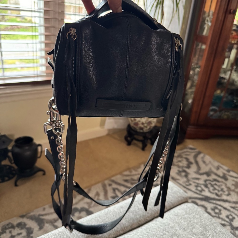 Alexander McQueen Black Leather Crossbody Bag mini hobo - Picture 9 of 14